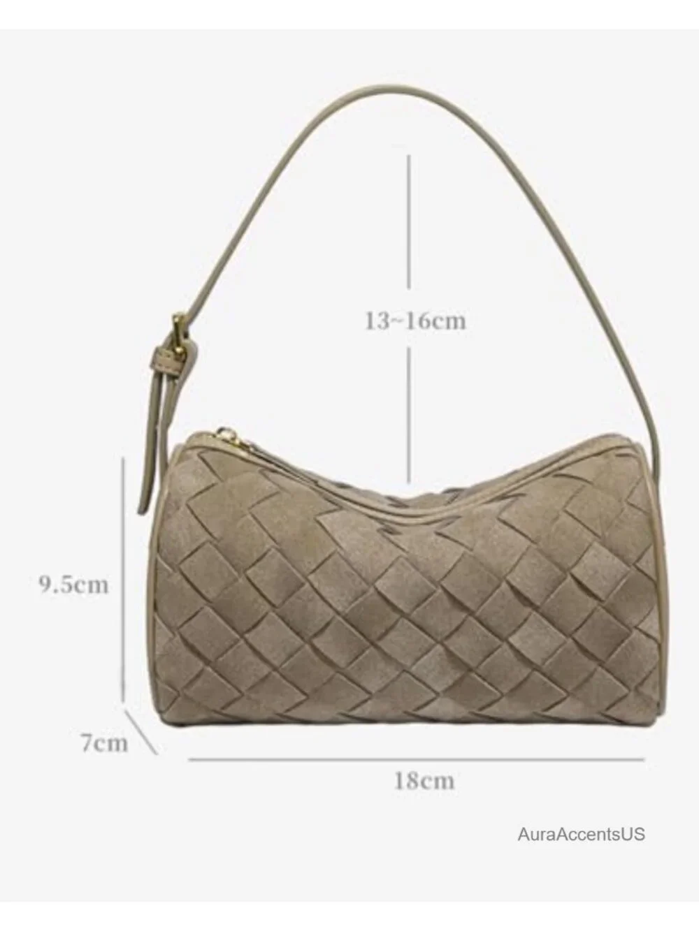 Woven Faux Suede Hobo Bag Small Crossbody Purse Adjustable Strap Top Handle
